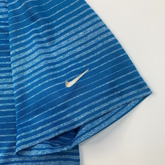 Nike Polo Shirt Mens L Blue Dri Fit Golf Tour Performance Innovation Stripe - Picture 5 of 11